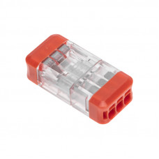 Экспресс-клемма СМК 2273-203R проходная разъемная 3 полюса 0,5-2,5мм² (блистер 5 шт/уп) REXANT