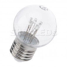 Лампа шар e27 6 LED ∅45мм - розовая, прозрачная колба, эффект лампы накаливания, SL405-127