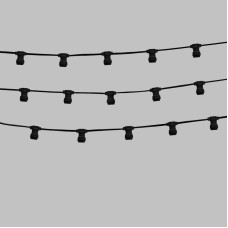 Гирлянда Белт-Лайт 2 жилы, 50м, шаг 40см, 125 патронов E27, IP65, черный плоский провод ПВХ PROconnect