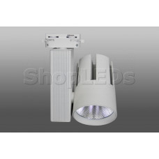 Трековый светодиодный светильник DT-166 (40W, 3000K, однофазный, белый корпус)